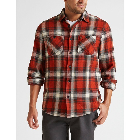#25 NWT!  Men's Rust Plaid Flannel Shirt by COLEMAN, Sz: S, MSRP $60 - Picture 1 of 2